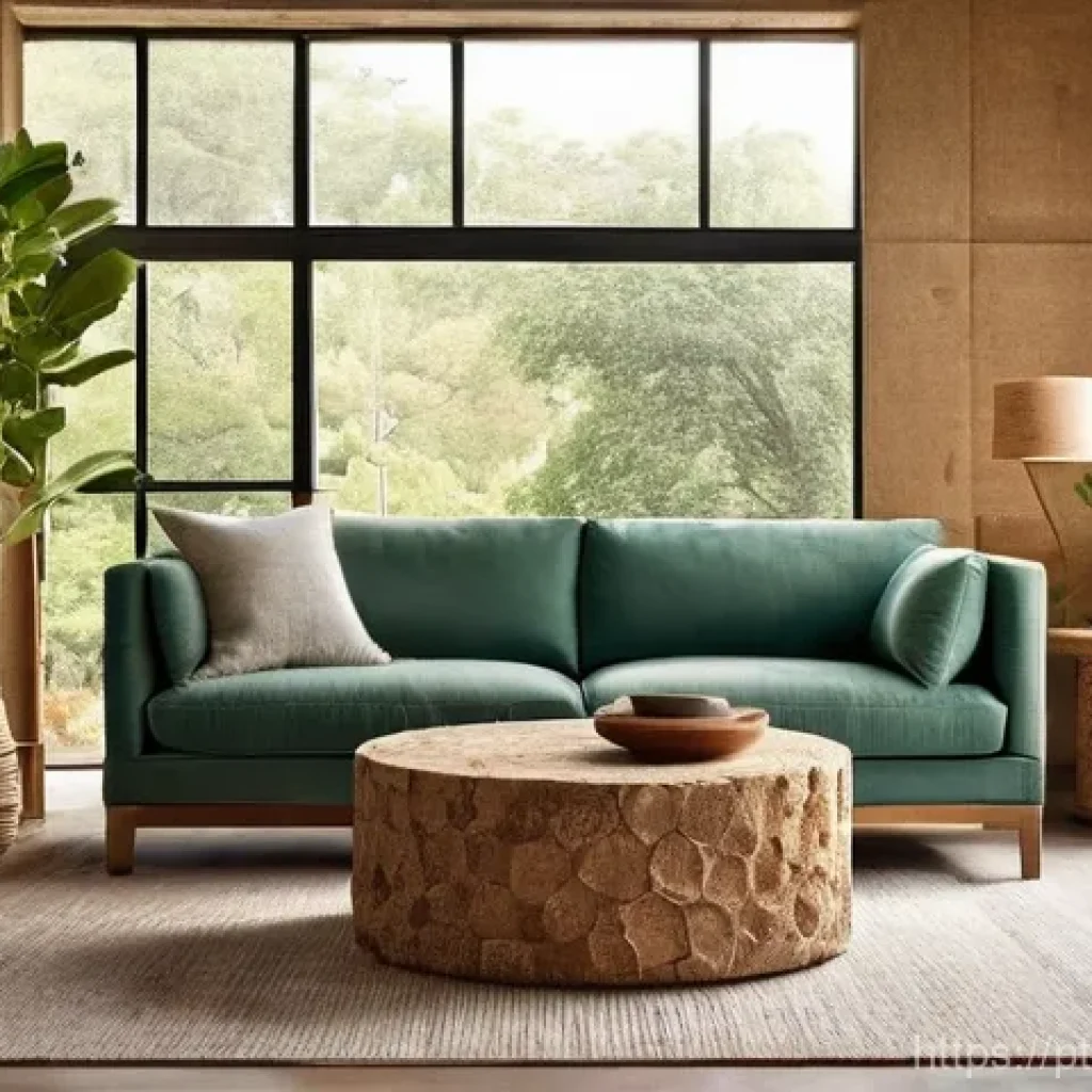 가구디자인 아이디어 확장법 - **Sustainable Serenity: A Modern Living Room with Eco-Conscious Furniture**
A beautifully lit mo...