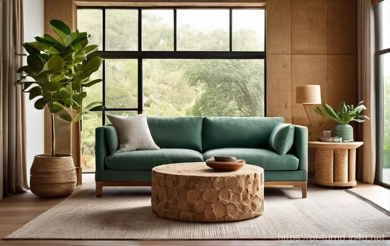 가구디자인 아이디어 확장법 - **Sustainable Serenity: A Modern Living Room with Eco-Conscious Furniture**
    A beautifully lit mo...