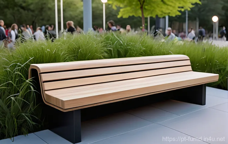가구디자인 공공 디자인 사례 - **Prompt 1: Urban Oasis of Comfort and Connection**
    "A vibrant and welcoming urban park plaza on...